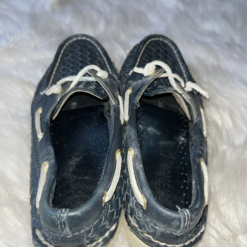 Sperry Top-Sider Blue White‎ Leather Comfort Boat Shoes Women's Size 6.5M - Picture 8 of 14
